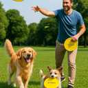 4 x Dog Frisbee  Soft Rubber Flying Disc Toy for Small Dogs, 9 Yellow  Safe, Lightweight & Fun