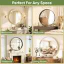 Round Bathroom Mirror, 24 Inch Black Circle Mirror with Metal Deep Frame, Round Mirrors for Wall Decor, Vanity, Entryway, Living Room