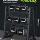 Leteuke 3 Tier Dumbbell Rack Stand Only, Heavy Duty 34.33" x 18.7" x 37.09"