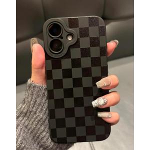 for iPhone 14 Pro Max Case 6.7 Inch 2022, Aesthetic Y2K Checkered Print Phone Case for Women Girls Men, Silicone Protective Phone Cover for iPhone 14 Pro Max, Black Checkerboard