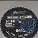 14-Inch Chop Saw Blade, 66-Teeth Cermet Carbide Tipped for Evolution & Other Metal Cutting Saws  Thin Kerf, 1-Inch Arbor, Cuts Steel, Angle Iron, Threaded Rod