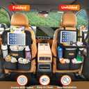 SURDOCA Backseat Car Organizer with Foldable Tray for Kids & Adults NEW MODEL Seat Storage with Touchable Tablet Pocket, Roadtrip Essentials Fits Most Vehicles, 1 Pack