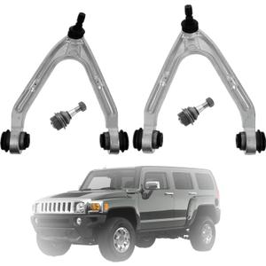 4-Pack Front Upper Lower Control Arm with Ball Joint fits LH RH Replacement for H3 2006-2010 Replacement for H3T 2009-2010