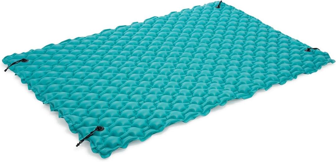 Intex 56841EP Giant Inflatable Floating Water Mat Relaxing Platform Pad for Pools and Lakes with 4 Connect 'n Float Connectors, Teal, 1 Pack