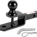 84031 Towever ATV Hitch Ball Mount 2 inch Ball with 1-1/4 inch Solid Shank, with 1/2 inch Pin & Clip, Rated 2000 lbs