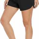 Women's Maternity Workout Shorts with Liner | Lightweight Breathable, Over Belly Fit, Built-in Brief Liner, Summer Maternity Running Athletic Shorts (Black, L)
