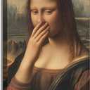 Funny Stinky Face Bathroom Canvas Wall Art Vintage Humor Fun Mona Lisa Bad Smell Aesthetics Painting Picture Wall Decor Da Vinci Poster Print Artwork for Toilet Washroom Home Decoration