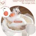 Flower Cat Tree 34" Scratching Post Small Cat Tower for Large Cats,Featuring with 15.7Large Hammock, Removable Top Bed and Wide Condo for Indoor Cats-Beige