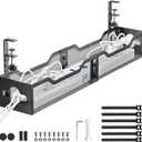 Under Desk Cable Management Tray Black, Litwaro Cable Management Under Desk No Drill, 25'' Cable Tray with Clamp for Wire Management, Cord Organizer for Office, Home - No Damage to Table