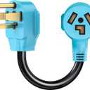 Eversimpleinc 3 to 4 Prong Dryer Adapter, Connects Old to New Dryer Receptacle, 30A 125/250V, Blue Plug