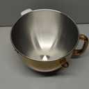 Copper Color Stainless Steel Mixer Bowl, Compatible with KitchenAid Series 5.5-6 QT Lift Stand Mixer, Suitable for KV25, KV25KP26, KB26, Dishwasher Safe, Heavy Duty, No Residue, Ergonomic Handle