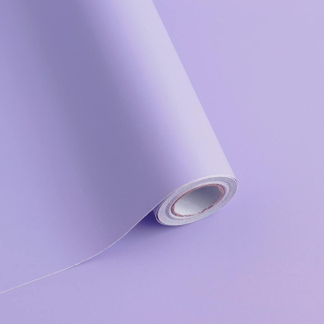 Safiyya 984.2"x17.7" Purple Wallpaper Peel and Stick Purple Contact Paper Solid Color Self Adhesive Removable Wallpaper for Bedroom Vinyl Rolls