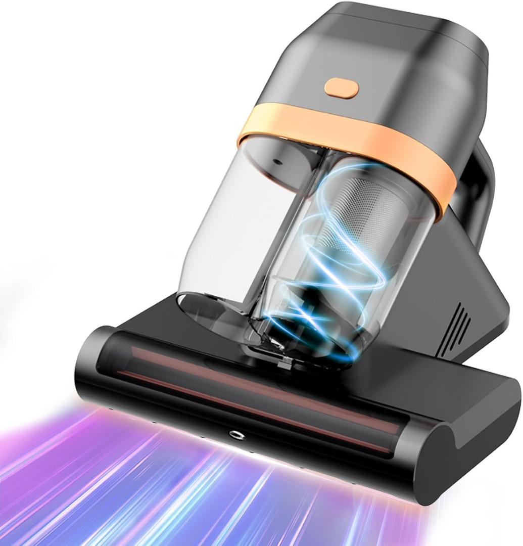 Mattress Vacuum Cleaner, Bed Vacuum Cleaner with UV & Ultrasonic, 16Kpa Suction Handheld Bed Vacuums with High Heating Tech, Effectively Clean Up Bed, Pillows, Sofas, Carpets, 550W (Metallic Gray)