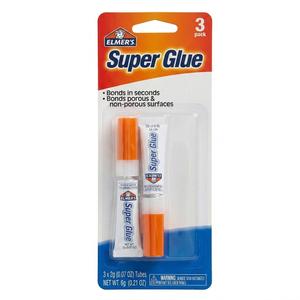 Elmer's Super Glue, 2 Pack (2g / 0.07 oz Tubes) – Fast-Drying Clear Instant Adhesive for Porous and Non-Porous Surfaces – Multi-Purpose Household and Craft Repair Glue