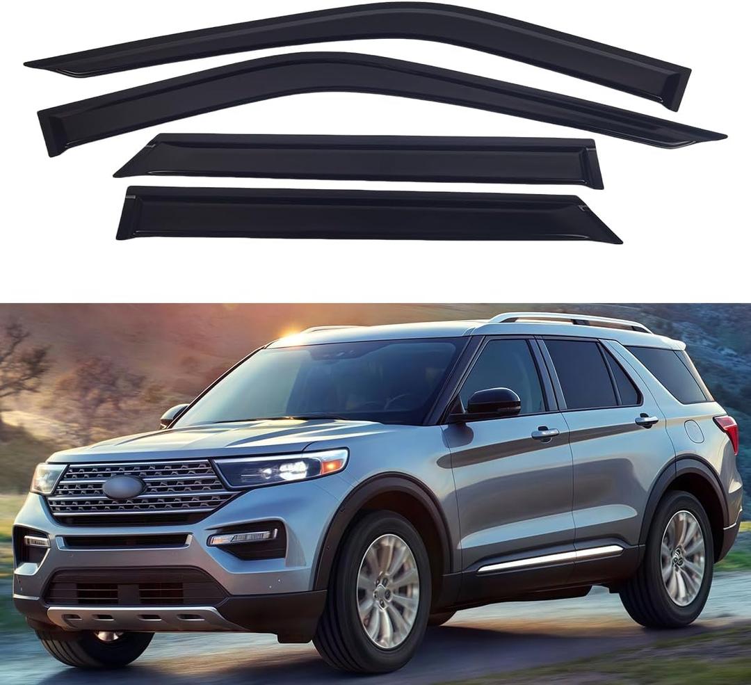 Window Visors for 2020-2024 Ford ExplorerRain Guards Sun Shields Window DeflectorTape-On Style4PCS
