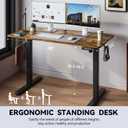 Electric Standing Desk,48x24 Inches Adjustable Height Stand up Desk, Sit Stand Home Office Desk with Splice Board, 3 Preset Heights,Equipped with Hooks,Ergonomic Computer WorkstationBrown