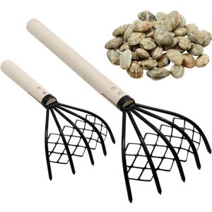 2 Pcs Claw Rake Clam Scraper Tool for Beach Clamming Claws Hand Rake Seafood Shell Digger Tool