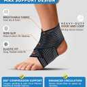 Ankle Brace 2 Pack, Adjustable Compression Support Wrap for Men & Women – Ideal for Sprains, Plantar Fasciitis, Tendonitis, Arthritis – Breathable, Fits in Shoes for Running Sports Gym (Black), One Size