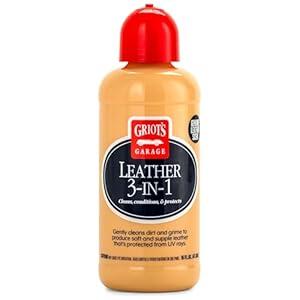 Griot’s Garage Leather 3-In-1, Leather Cleaner and Conditioner for Car Leather Seat Upholstery, Sofa, Jacket, Shoes, and More, Cleans, Conditions, and Protects, 16 Oz, 11019