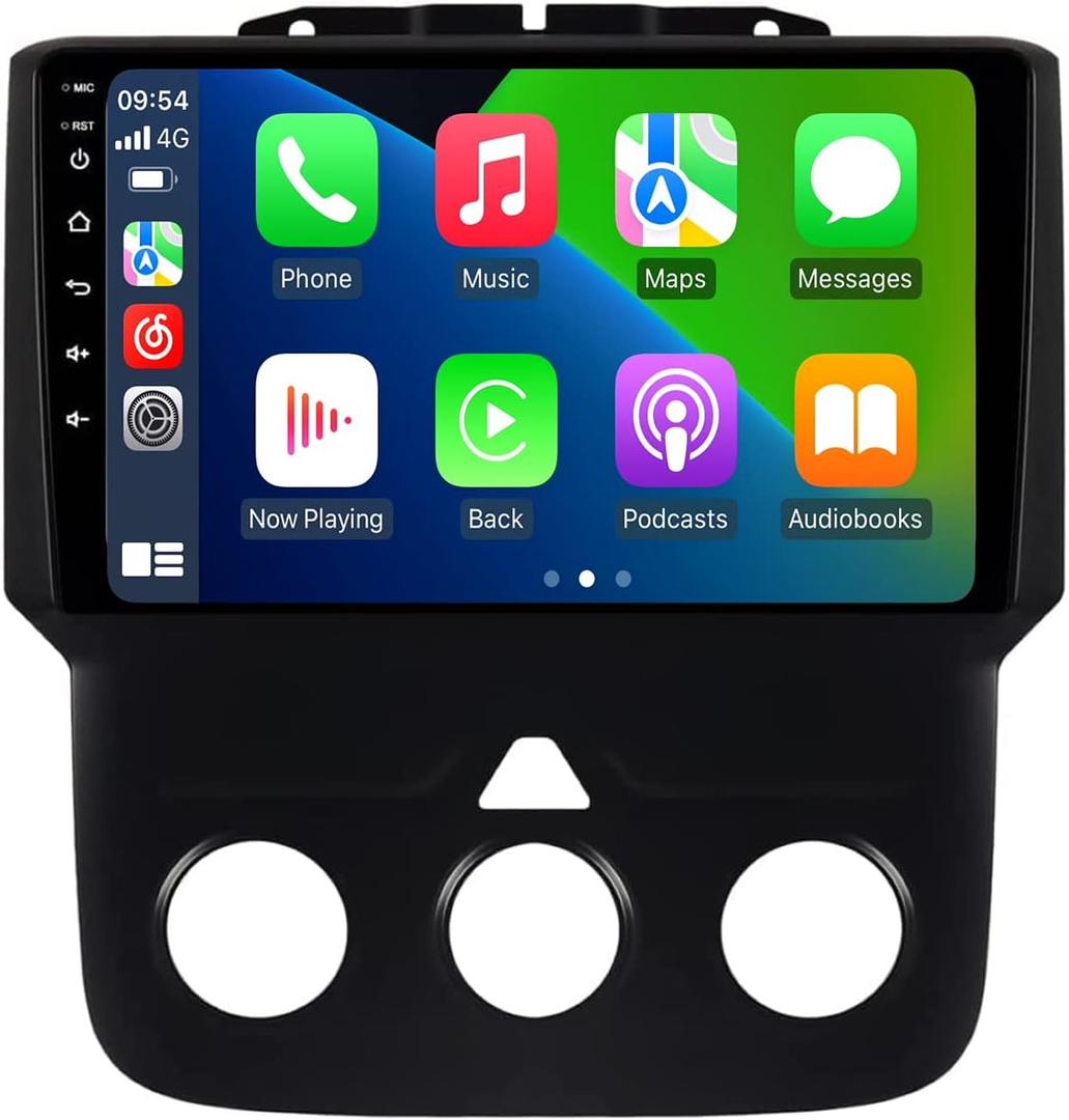 Radio for Dodge Ram 1500 2500 3500 2013 2014 2015 2016 2017 2018 2019 w/Manual AC Car Stereo Upgrade Dash Kit, 8-Core 2+32GB Android 13 9" Touch Screen with Car-Play Android Auto