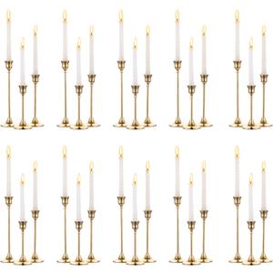 2 x Nuptio Candlestick Holders Taper Candle Holder 10 Sets(30 Pcs) Gold Candle Sticks Holder Metal Candle Holders for Tapered Candles Table Centerpiece for Wedding Candlelight Dinner Birthday Decor
