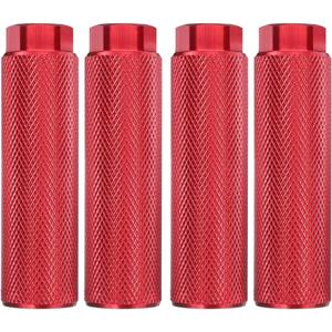 SMALLSTARIII Bike Pegs 4Pcs Aluminum Alloy Anti-Skid Lead Foot Bicycle Pegs 3/8 inch Axles (Red4 pure)
