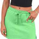EARKOHA Womens Drawstring Skirt Summer High Waist Bodycon Short Pencil Skirt with Shorts Daily Going Out Outfits, Small
