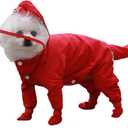 Dog Raincoat with Hood, Waterproof Full-Coverage Reflective Rain Jacket Quick-Drying Rain Poncho and Shoes for Small Medium Large Dogs,Red,S (SBack Length 8'')