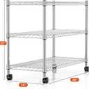 Simple Deluxe Heavy Duty 3-Shelf Shelving Unit, 24.02" D x 13.78"W x 21.97" H, 3 Tier, Chrome