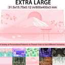 Cherry Blossom Mouse Pad Kawaii Pink Floral Desk Mat, Japanese Pastel Sakura Large Anime Gaming Mousepad XXL, Cute Aesthetic Mount Fuji Japan Keyboard Mats for Women Office Desk Pads 31.5"x15.75"
