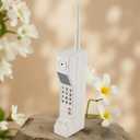 Diydeg Retro Mobile Phone, 80S 90S Old Fashioned Portable Brick Cell Phone Ornament, Simulation Photographic Props Vintage Cellular Phone Model for Party Decorations Home Stage Decor (White)