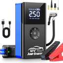 Jump Starter with Air Compressor, 8000A 180PSI, Portable Car Battery Jump Starter (All Gas/12L Diesel) 12V Automobile Jump Box Pack Chargers with Jumper Cables, 4-Mode LED Lights