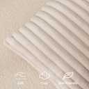 Kevin Textile Soft Plush 14x36 Inch Long Lumbar Pillow Cover 1 Pack, Luxury Fluffy Faux Fur Striped Flannel Rectangle Body Cushion Case for Couch Sofa Chair Bed Home Decor, Beige
