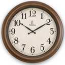 Vintage Wall Clock 18 Inch, Silent Non-Ticking Large Brown Wall Clock