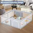 Extra Large Baby Playpen 7979 Inch, Playpen with 2 Zipper Door for Babies and Toddlers, Play Pen Pin Indoor Outdoor Baby Play Fence