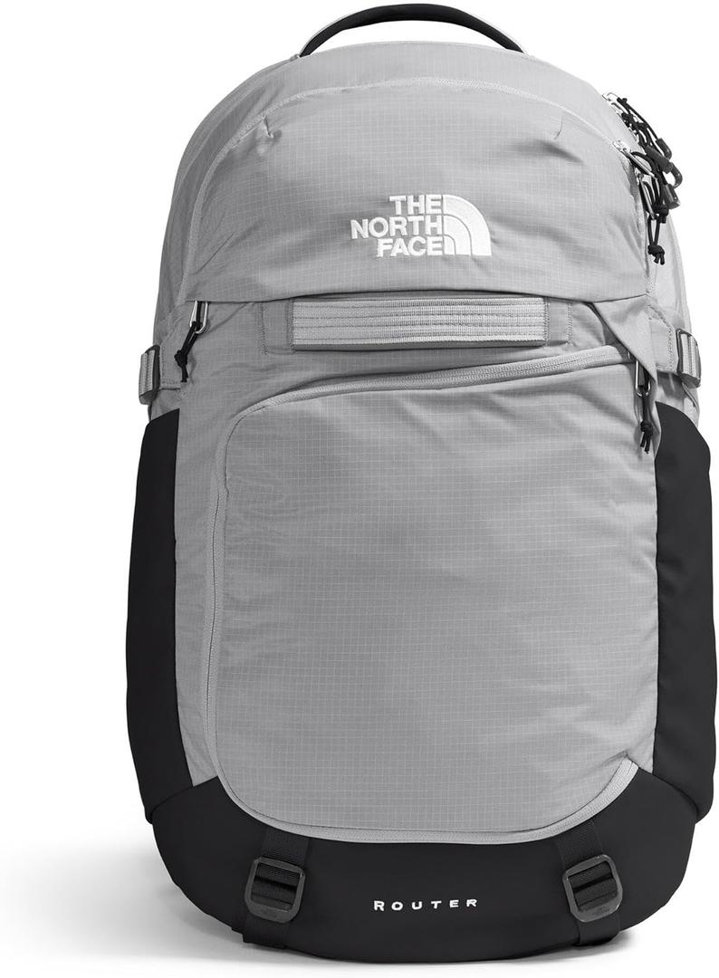 The North Face Router Everyday Laptop Backpack - Daypack, Water Repellent, Laptop Sleeve, Reflective Details, Meld Grey/TNF Black-NPF, One Size