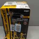 YELLOW JACKET 2 Ton Jack Stands with Double Locking and Large Foot Base for Lifting Car, Heavy Duty Steel, 4,400 lb Capacity, Yellow, 1 Pair