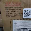 Annecy 4Ft Pre-Lit Flocked Pencil Christmas Tree, Artificial Fir Snow Slim Skinny Christmas Tree for Home, Office, Party Decoration w/ 307 Tips, 100 Warm White & Multi-Color Lights, Metal Hinges&Base