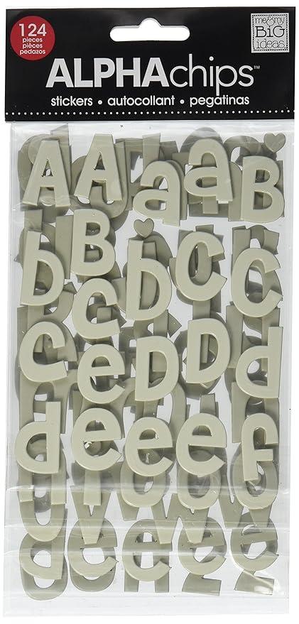 me & my BIG ideas 128 PCS Alpha Chips Designer Chipboard Letter Stickers