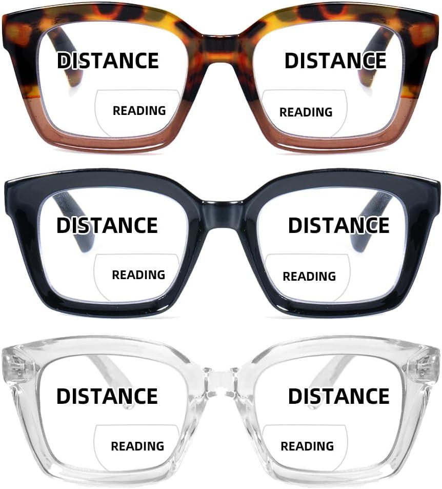 HIYANJN Bifocal Reading Glasses For Women Men Blue Light Computer Readers Clear Top Transition Ladies Eyewear