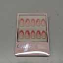 Glamnetic Press On Nails – Mrs. Claus | Short Almond Fake Nails Semi-Transparent Red French Tip Santa Hat Design, Glazed Finish, Salon Quality Holiday Nails | 15 Sizes, 30 Nail Kit