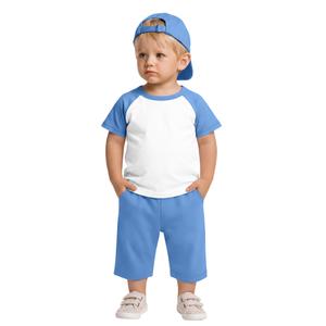 YooAurvox Toddler Boys' 2 Pieces Outfits, White/sky Blue, 5-6t