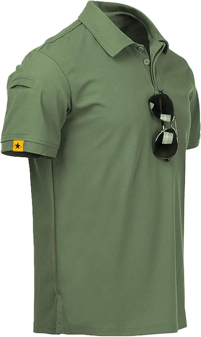 V VALANCH Mens Polo Shirts Short Sleeve Moisture Wicking Golf Polo Athletic Collared Shirt Tennis T-Shirt Tops (Large)