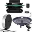 3 Pack Summer Bird Bath Fountain Kit 12 Inch Decorative Birdbath with Electric Water Pump, Deck Clamp & Wall Mount Includes Outdoor Cord Protector Tape for Garden, Patio, Backyard