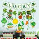 St. Patricks Day Decorations Set- Saint Patricks Day Hanging Swirls, Lucky Green Clover Hanging Banners, Saint Patrick's Day Decor, Shamrock Hanging Ornaments, Irish Party Favors Indoor Outdoor