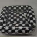 JOEJOY Dog Bed Medium Size Dog, Rectangle Washable Orthopedic Corduroy Fleece Pet Bed with Removable Zipper Cover, Cute Soft Calming Puppy Bed with Non Skid Bottom (M (30"x24"x8"), Black)