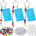 Landical 12 Set End of Year Keychain Gift Teachers are Like Stars Key Chain Making Kit DIY Crafts Inspirational Letter Beads with We are Always Here for You Acrylic Key Ring Accessories Party Favors