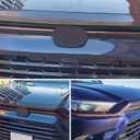 Car Front Bumper Upper Strips Cover Trim Compatible with Toyota Grand Highlander 2024 2025 2026,ABS Front Bummper Emblems Left and Right Molding Cover Trim Exterior Accessories 3PCS (Glossy Black)