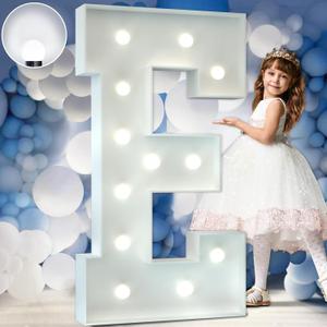 IMPRSV 4FT Marquee Light Up Letters - Cool White E, Large Marry Me & Love Letters for Wedding Decor