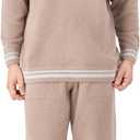 DAVID ARCHY Mens Pajamas Set Ultra-Soft Fleece Pajamas Warm Sleepwear Long Sleeve Lounge Set with Pockets (L)